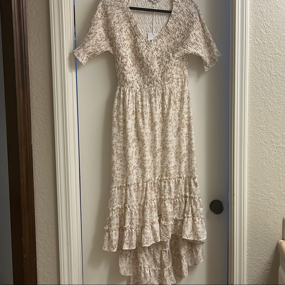 Polagram Cream Floral Kids Dress